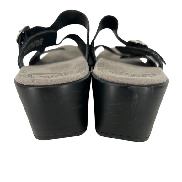 Dansko Sophie Sandals Double Strap Slip-on Black Silver Size 39 EU Size 9 US - Picture 4 of 10